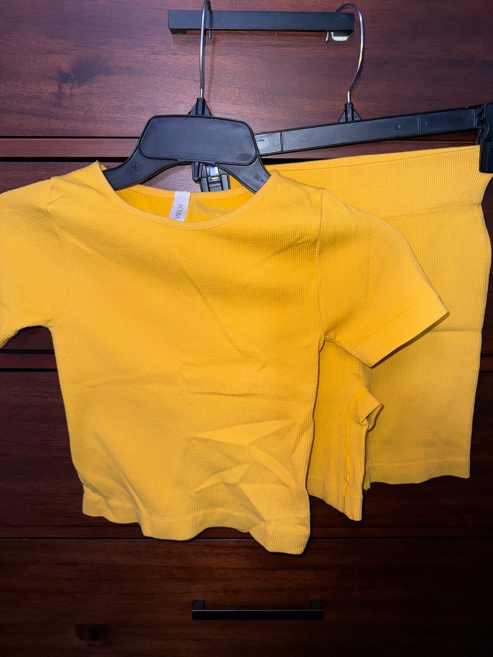 Boutique | Mustard Yellow Ribbed Short Set